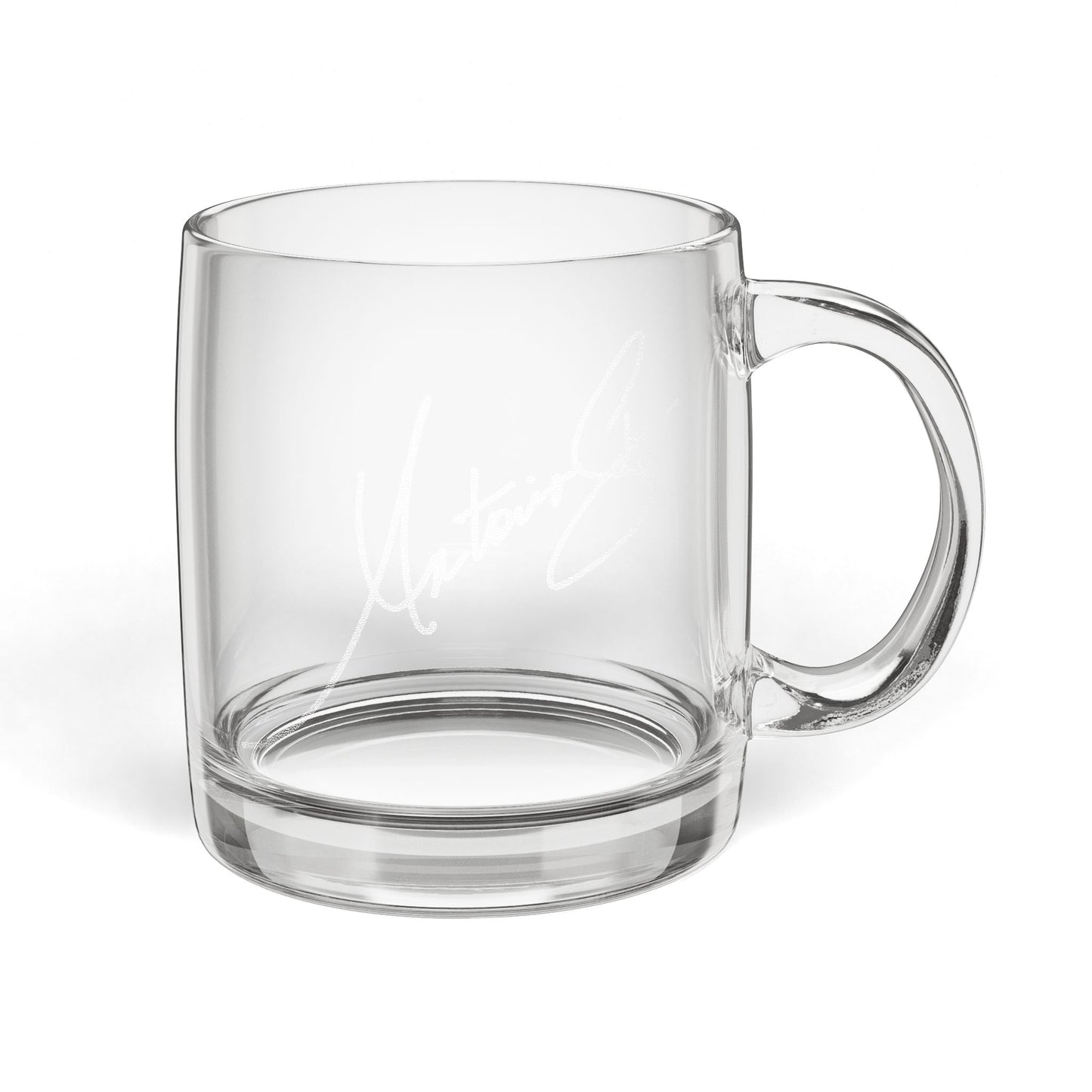 Engraved Glass Coffee Mug — 12.25oz Clear Personalized Cup