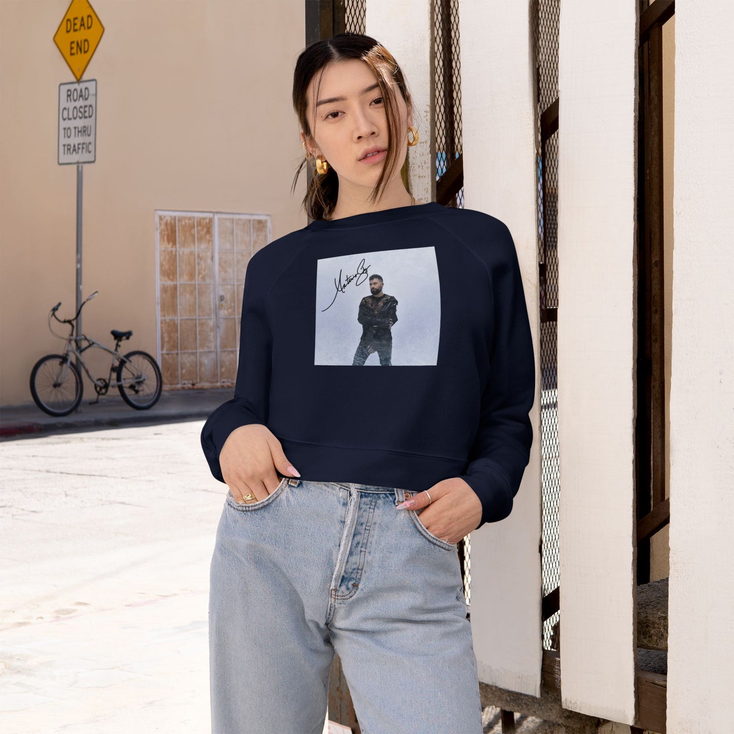 Cropped Pullover — Signed Artist Photo Crop Sweatshirt