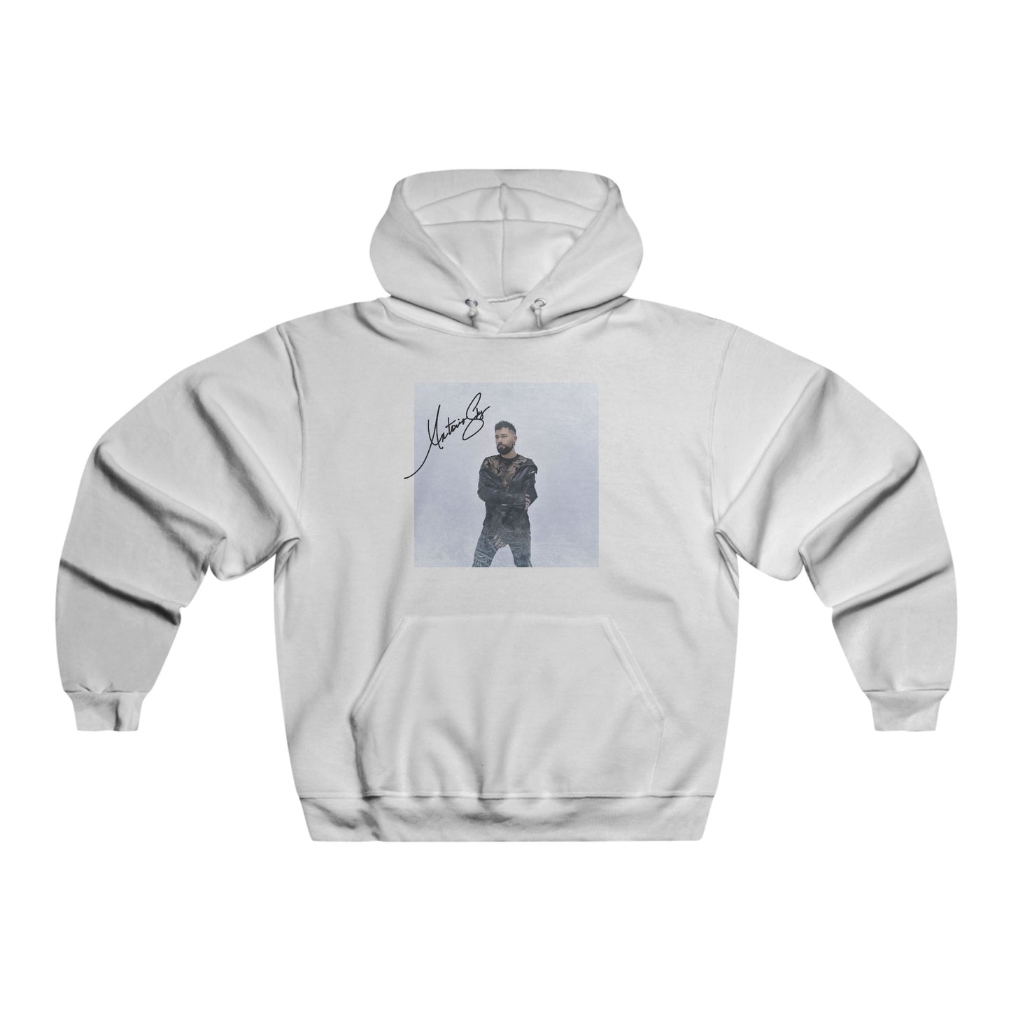 Men's Photo-Print Hoodie — Urban Portrait Graphic Sweatshirt
