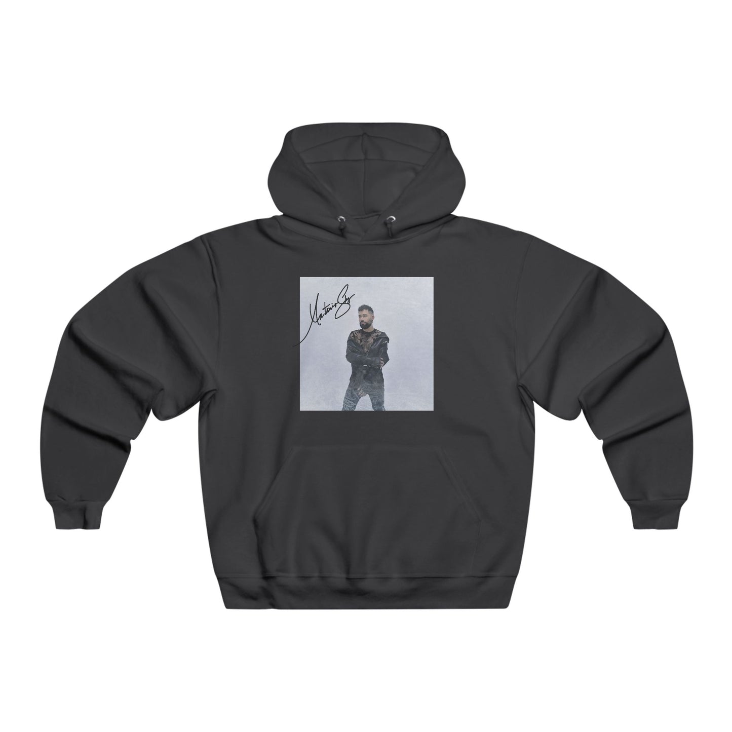 Men's Photo-Print Hoodie — Urban Portrait Graphic Sweatshirt