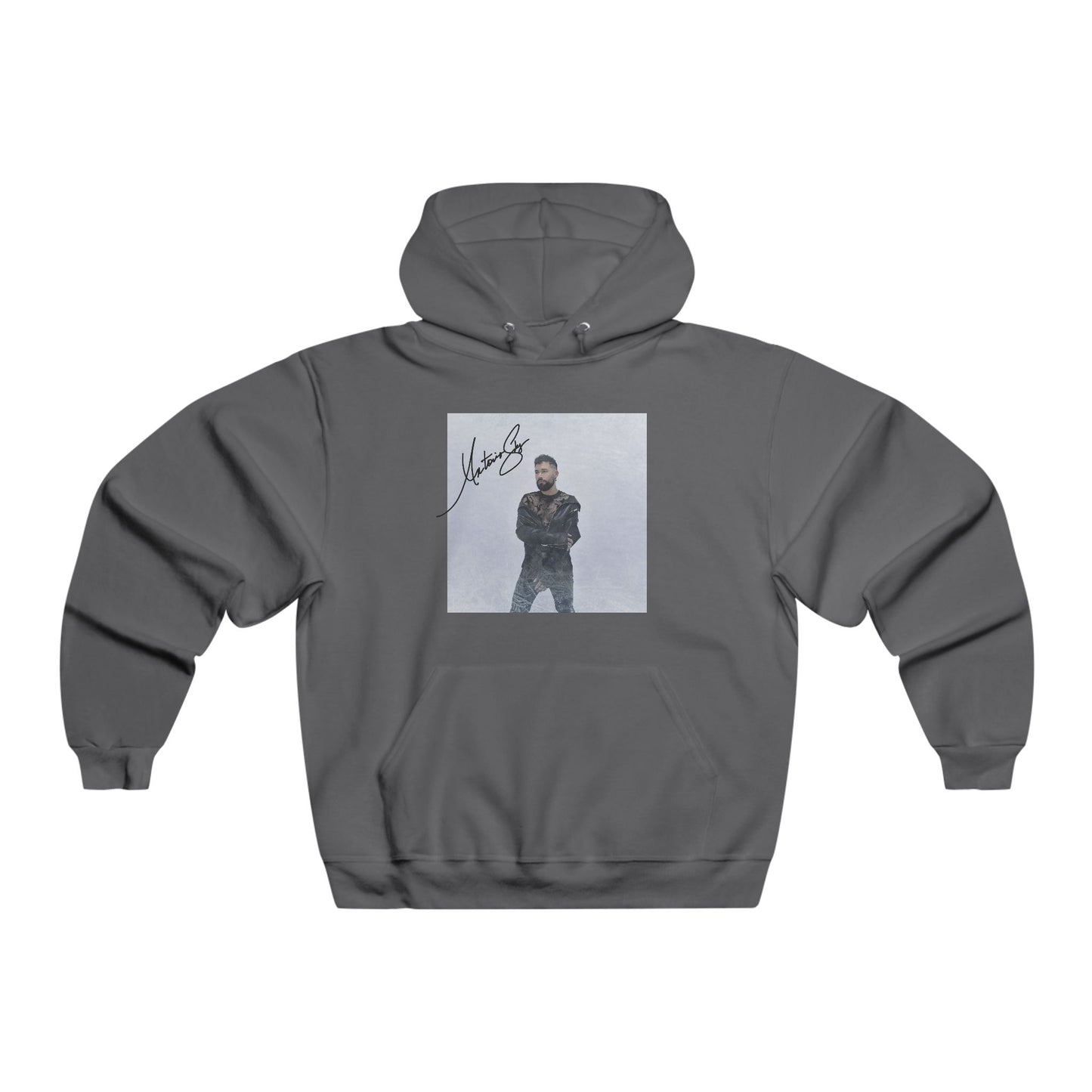 Men's Photo-Print Hoodie — Urban Portrait Graphic Sweatshirt