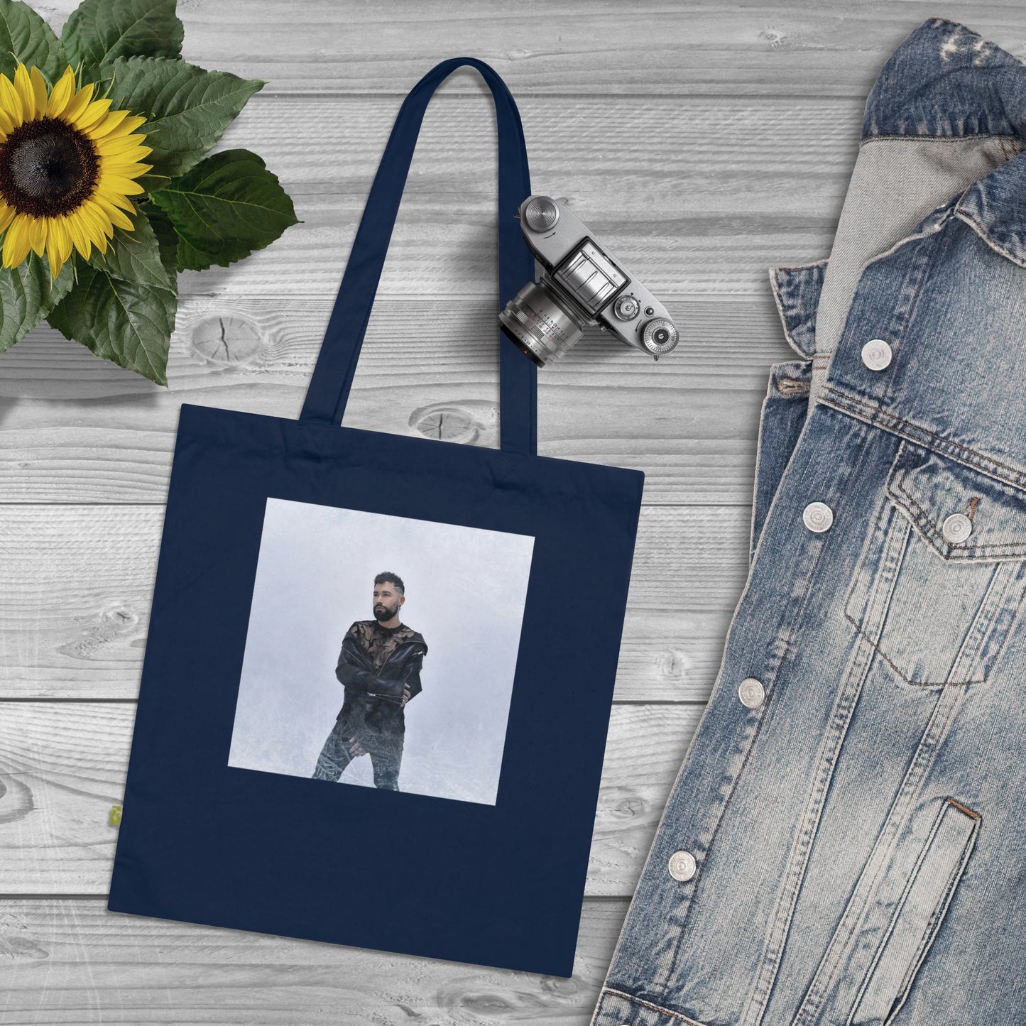 Signature Photo Tote Bag — Personalized Artist Portrait Organic Cotton Tote