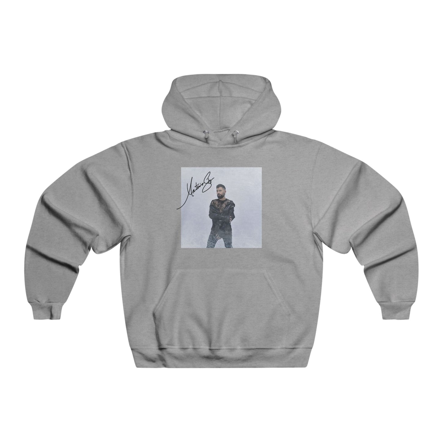Men's Photo-Print Hoodie — Urban Portrait Graphic Sweatshirt