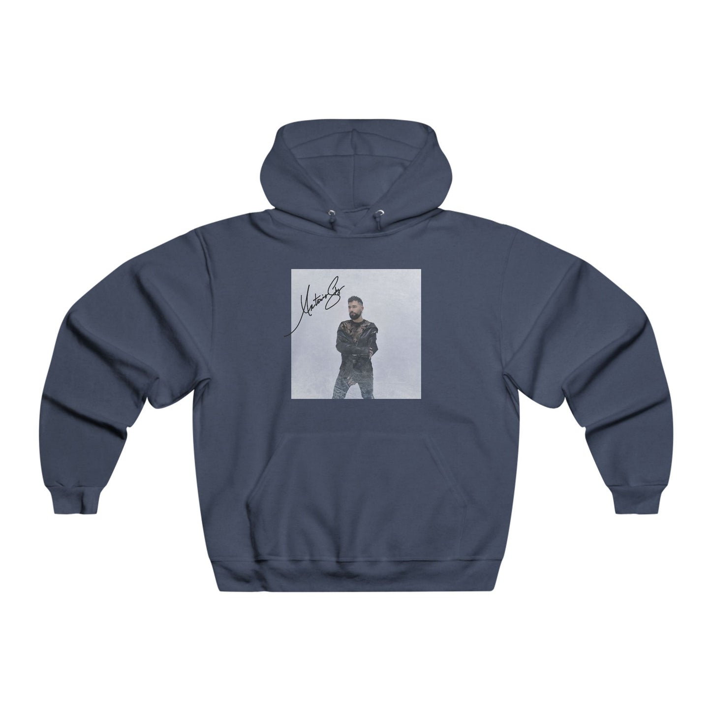 Men's Photo-Print Hoodie — Urban Portrait Graphic Sweatshirt