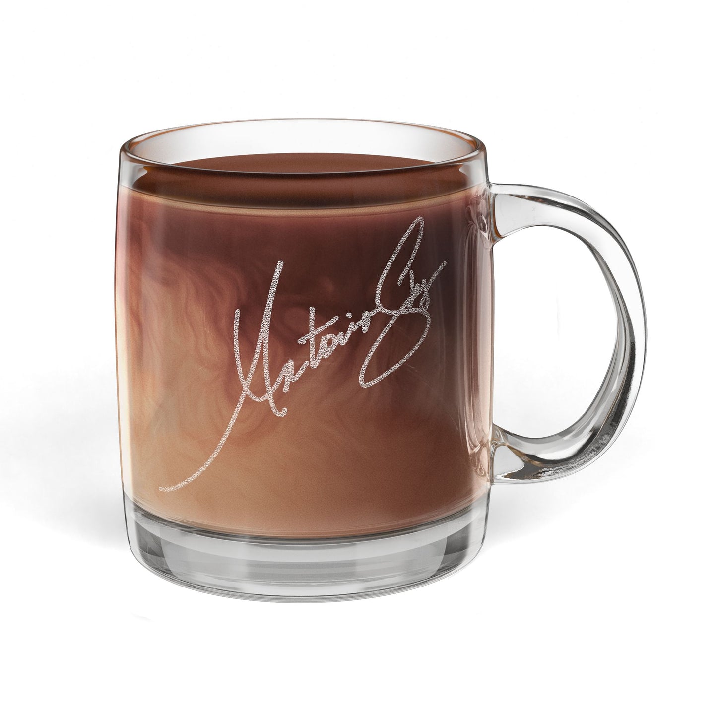 Engraved Glass Coffee Mug — 12.25oz Clear Personalized Cup