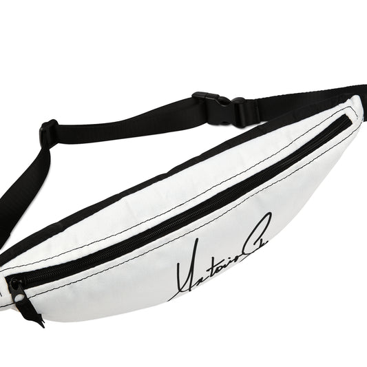 Signature Fanny Pack — Minimalist White Waist Bag with Black Script