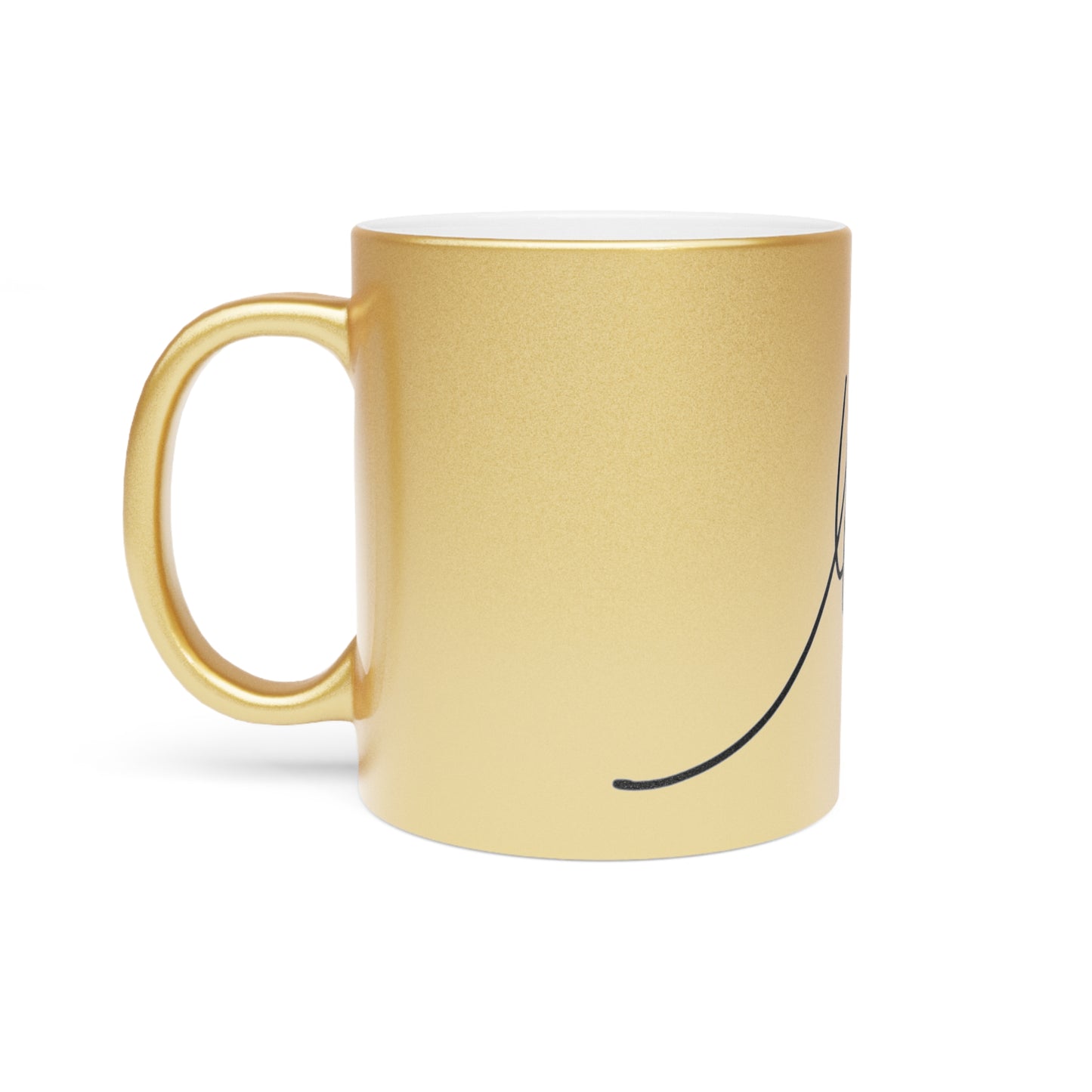 Metallic Signature Mug — Silver/Gold Accent Coffee Cup