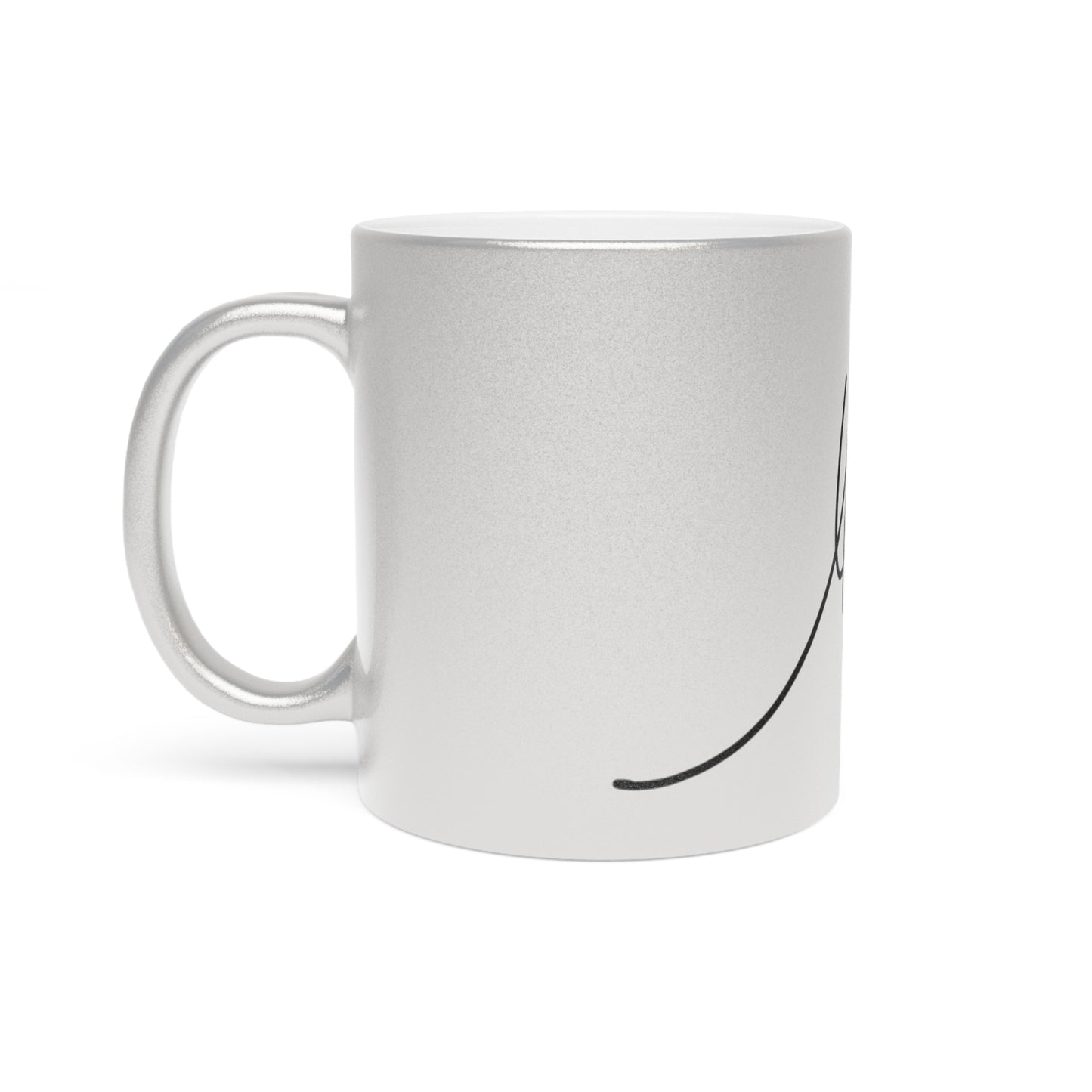 Metallic Signature Mug — Silver/Gold Accent Coffee Cup