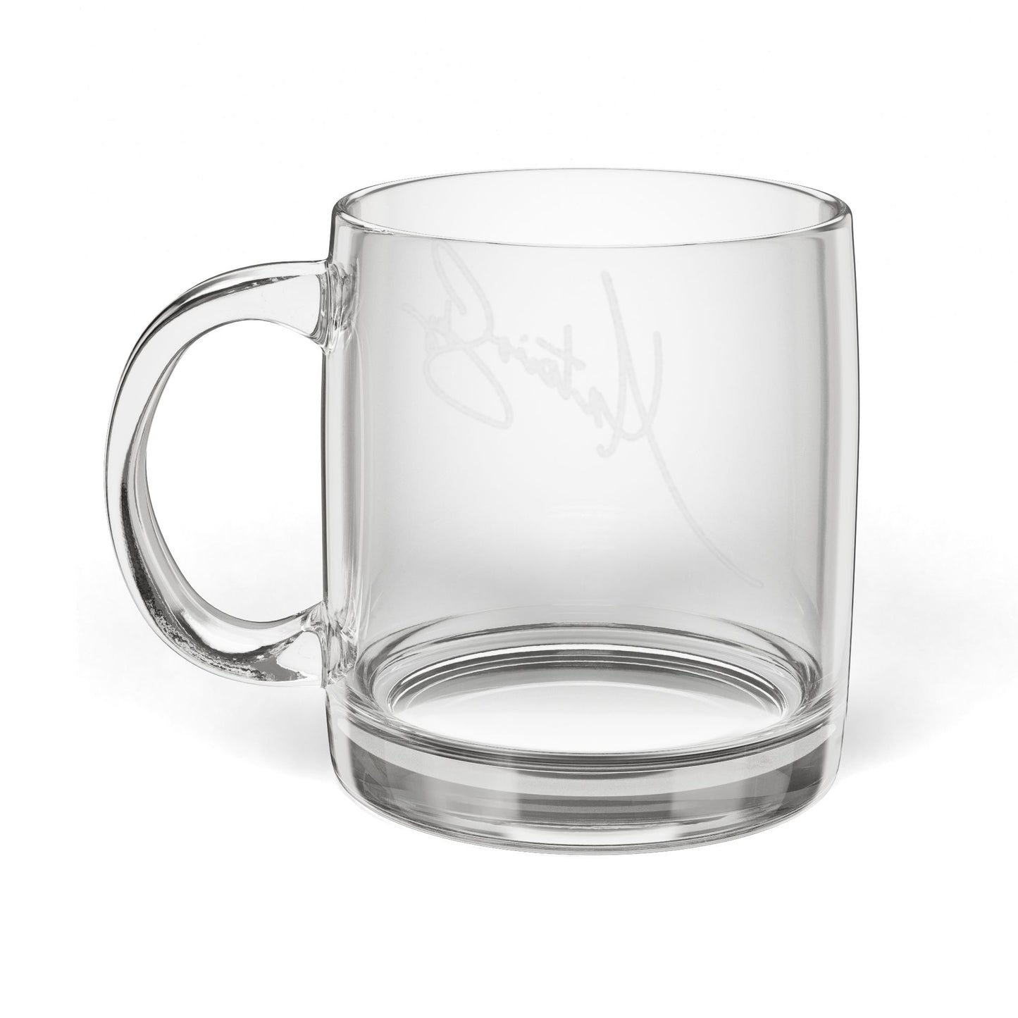 Engraved Glass Coffee Mug — 12.25oz Clear Personalized Cup